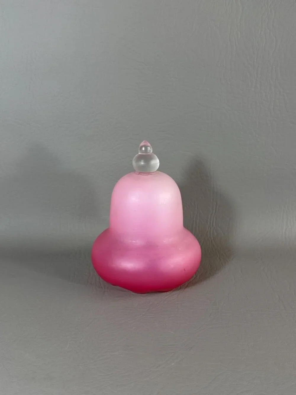 Rare Unpainted Fenton Burmese Glass Bell Satin Finish Pink Vintage Collectible